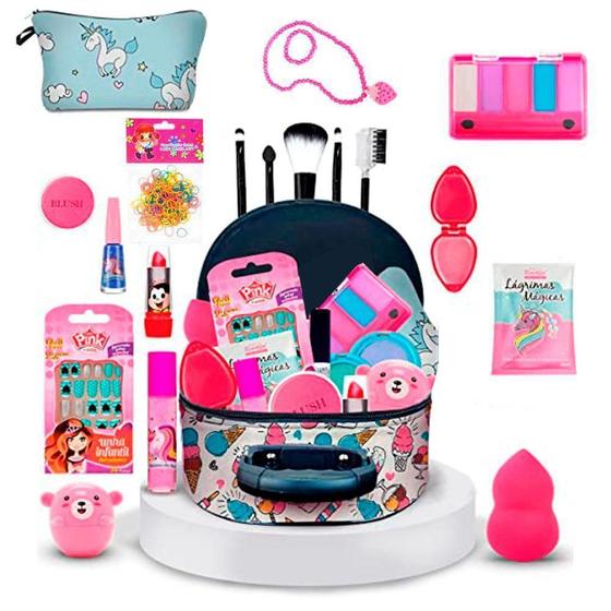 Imagem de Maleta Infantil + Kit De Maquiagens De Beleza Bz66