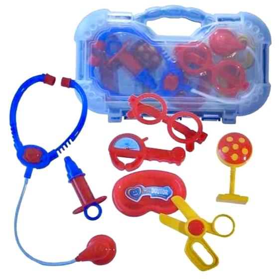 Imagem de Maleta Kit Medico Azul Brinquedo de Médico Infantil Educativo Estimula Criatividade Doutor