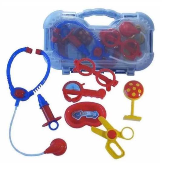 Imagem de Maleta Kit Médico Azul Brinquedo Mini Doutor Medicina Enfermeiro