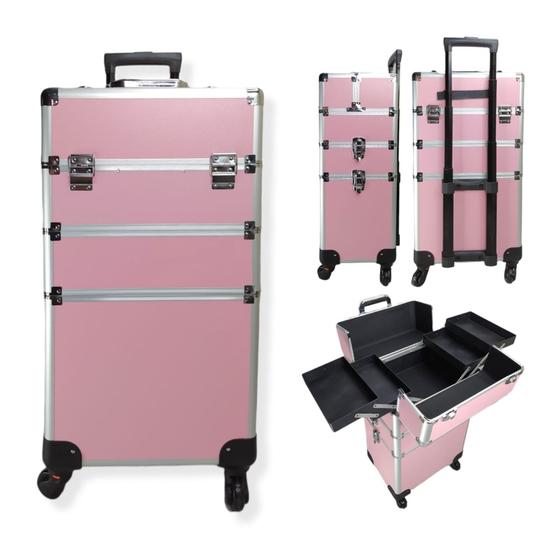 Maleta Mala de Maquiagem Profissional 3 Andar Rosa 914R Menor preço em Maleta Mala de Maquiagem Profissional 3 Andar Rosa 914R