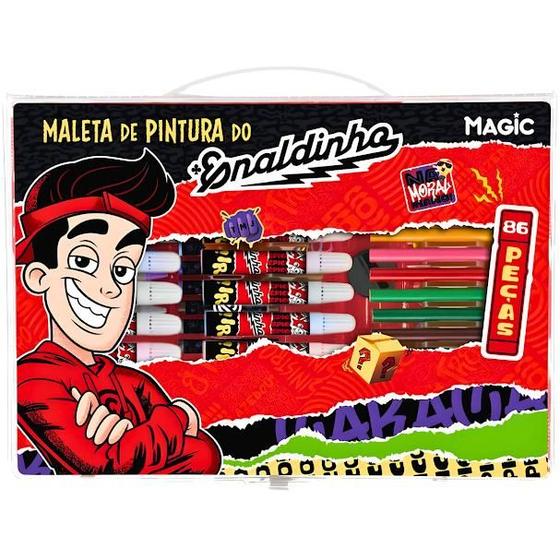 Imagem de Maleta Para Pintura Enaldinho 86 Itens Plastica Magic Kids