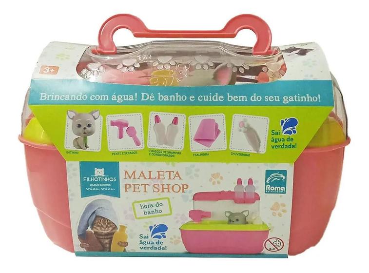 Imagem de Maleta Rosa Pet Shop Com Acessórios Gatinho 5860 - Roma