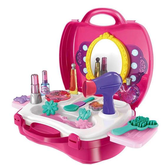 Imagem de Maleta Workshop Junior Fashion 21 Itens Rosa Multikids Br771