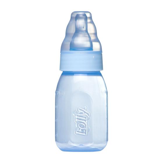 Imagem de Mamadeira 120ml Azul Clean TPE Bico Redondo Lolly