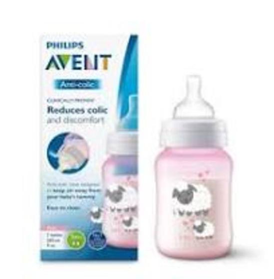 Imagem de Mamadeira anti-colic ovelha 260ml rosa scf821-14