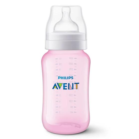 Imagem de Mamadeira Anti Colica 330 ml Avent Classic Rosa Philips