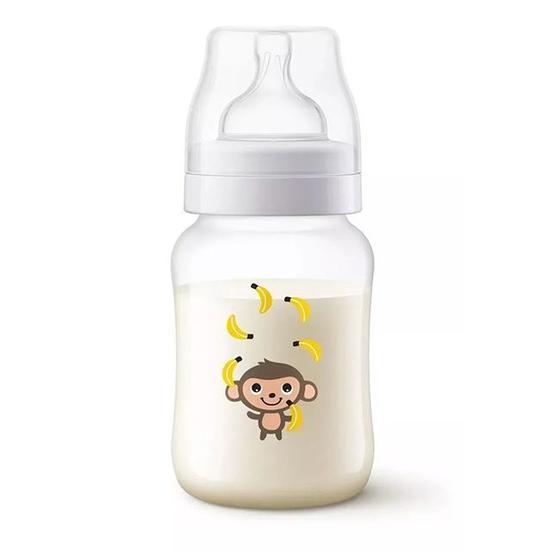 Imagem de Mamadeira Anticólica 260ml Clássica Philips Avent Macaco 1m+