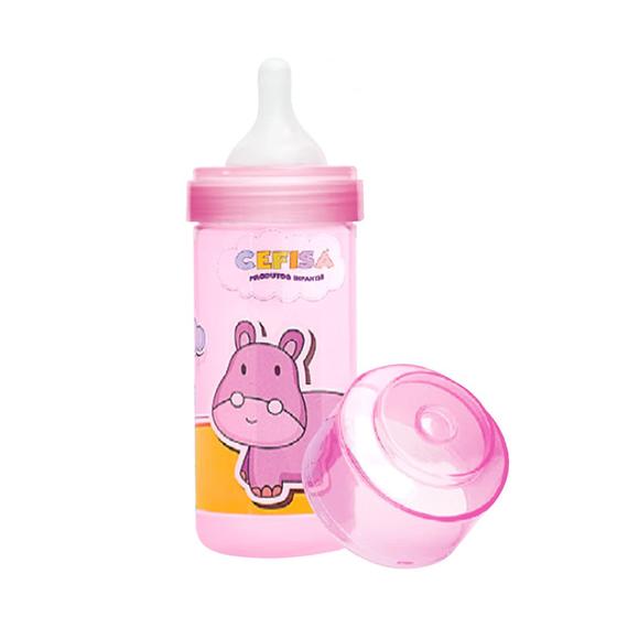 Imagem de Mamadeira Bebê 220ml com Bico Redondo Silicone Cefisa