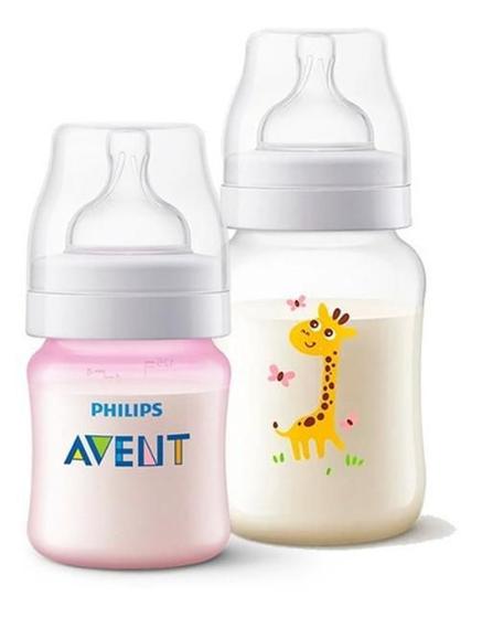 Imagem de Mamadeira Classic Avent 125Ml E 260Ml Girafa Rosa