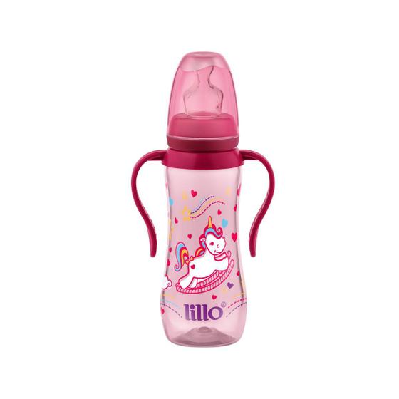 Imagem de Mamadeira com Alça Acinturada Sonho 240ml Rosa - Lillo