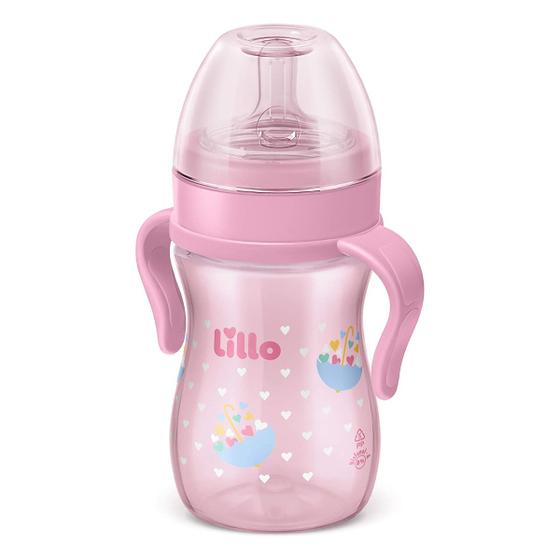 Imagem de Mamadeira com Alça Super Evolution 240ml Rosa - Lillo