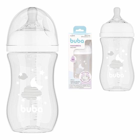 Imagem de Mamadeira easy flow nuvem 270ml bico fluxo tamanho 2, bebês +2 meses Buba