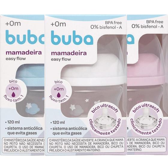 Imagem de Mamadeira easy flow nuvem azul 120ml buba