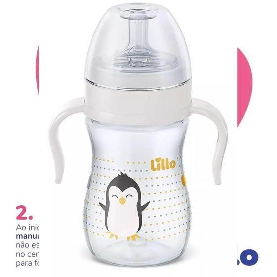 Imagem de Mamadeira Evolution 240 ml Branco Pinguim +6 Meses  Lillo