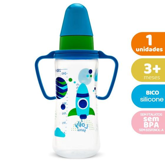 Imagem de Mamadeira Lolly Viva De Alça 250ml +3 Meses Bico de Silicone