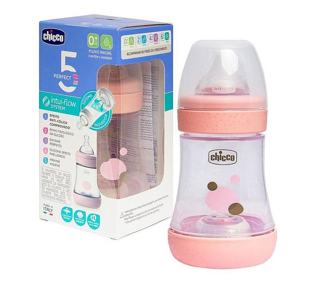 Imagem de Mamadeira Perfect 5 150ml Fluxo Inicial Rosa (0m+) - Chicco