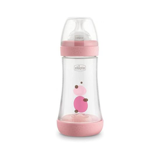 Imagem de Mamadeira Perfect 5 240ml 2m+ Fluxo Médio Rosa Da Chicco