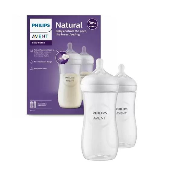 Imagem de Mamadeira Pétala 3.0 330Ml +3M Transparente - Philips Avent