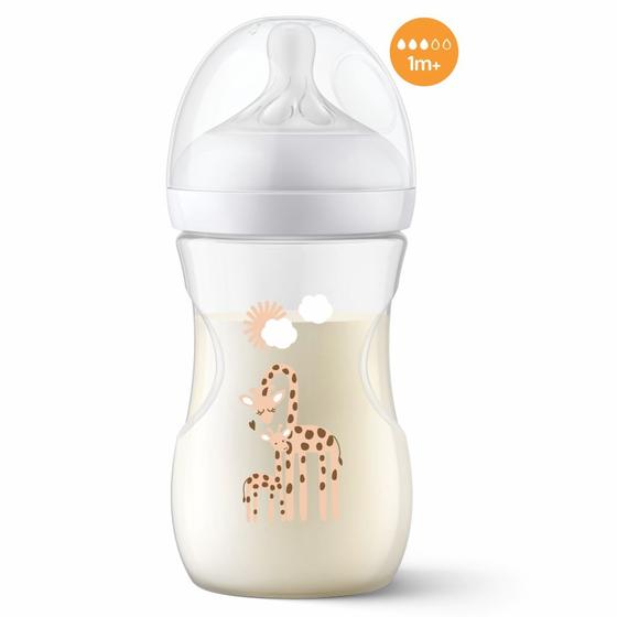 Imagem de Mamadeira Pétala 3.0 Philips Avent Girafa Fluxo 1m+ 260ml 