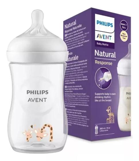 Imagem de Mamadeira Pétala Avent 3.0 Girafa 260ml Cor Transparente Girafa