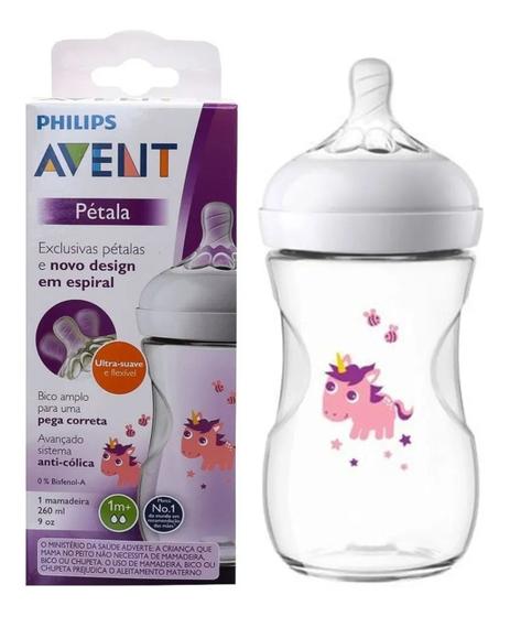 Mamadeira Pétala Avent Anticólica 260ml Unicornio SCF070/25 Menor preço em Mamadeira Pétala Avent Anticólica 260ml Unicornio SCF070/25