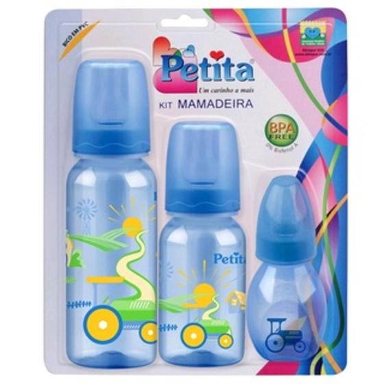 Imagem de Mamadeira Petita Kit com 03 Bebê Criança  - 60ml - 150ml -240ml