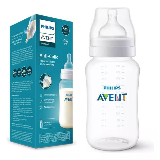 Imagem de Mamadeira Philips Avent Anti-cólica 330ml Classic - Scy106/01