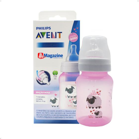 Imagem de Mamadeira Philips Avent Clássica Menina Rosa 260ml Ovelha