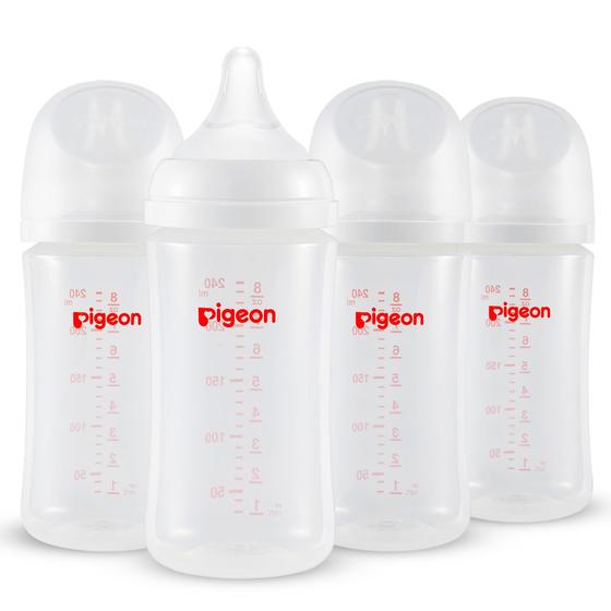 Imagem de Mamadeira PIGEON PP Nursing Wide Neck 240 ml anti-cólica x4