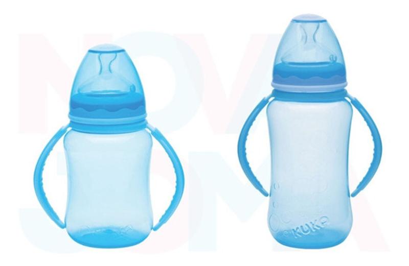 Imagem de Mamadeiras Kuka 330 Ml+240 Ml Big C/alça Aquarela Orto Azul