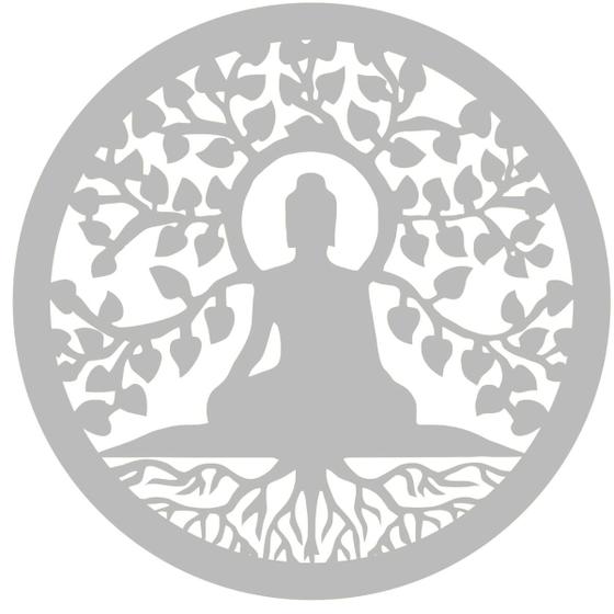 Imagem de Mandala Buda - MDF - Branco - Enfeite Decortivo - 20cm