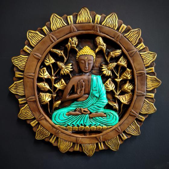 Imagem de Mandala buda tailandes turquesa 45cm