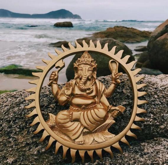 Imagem de Mandala Ganesha De Parede -28cm Oferta Relâmpago