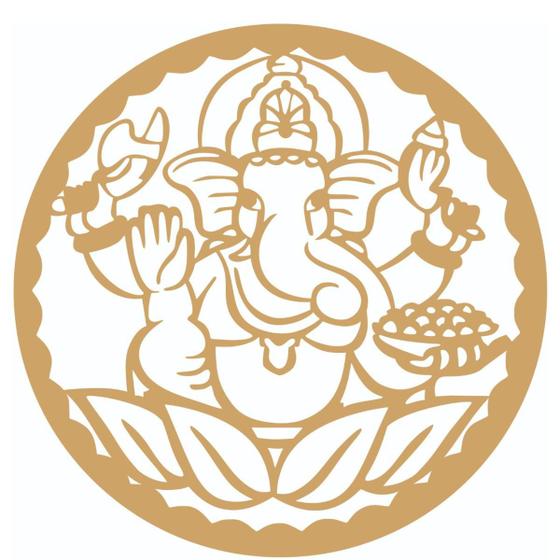 Imagem de Mandala Ganesha - MDF - Cru - Quadro Adesivo - 10cm