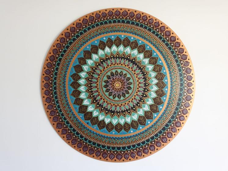 Imagem de Mandala Prosperidade 90cm pintada à mão MDF 6mm