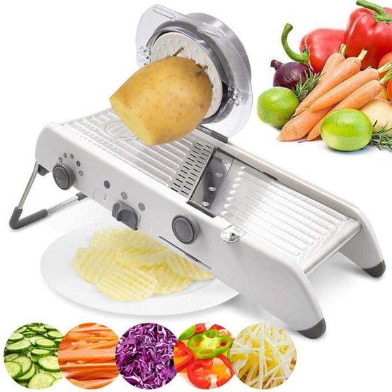 Imagem de Mandoline Slicer Manual Ralador Fatiador Cortador em Aço Inoxidável