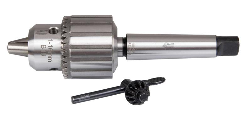 Imagem de Mandril Com Chave 5/8 1 A 16mm + Haste Cone Morse 3 Cm3