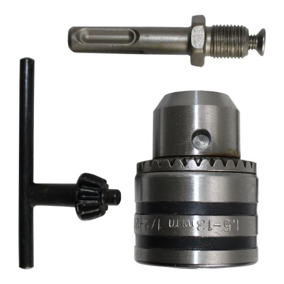 Imagem de Mandril Para Furadeira 13mm 1/2 Com Adaptador e Chave