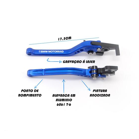 Imagem de Manete Esportivo Reforçado Longo Gravado A Laser BMW