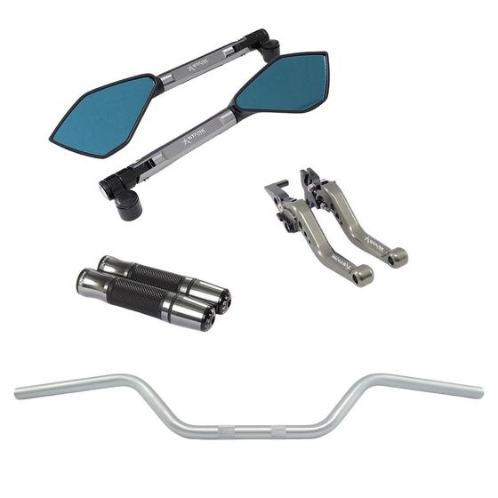 Imagem de Manete Manopla Retrovisor Guidão Chopper Riva Intruder Yes Gsr 125 150i