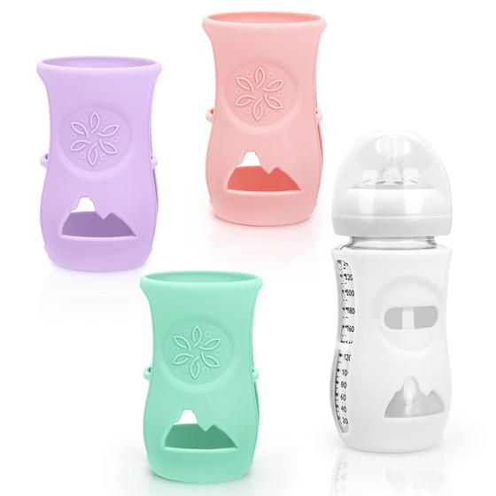 Imagem de Mangas de Silicone para Mamadeiras Avent Natural 240ml - Pacote com 4