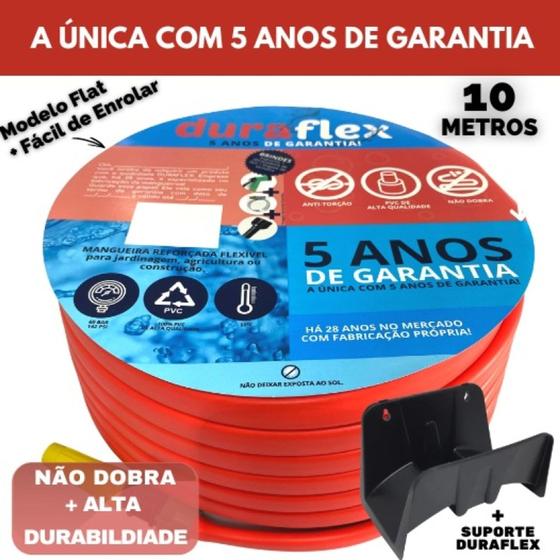 Imagem de Mangueira 10 Metros Laranja Chata + Suporte DuraFlex