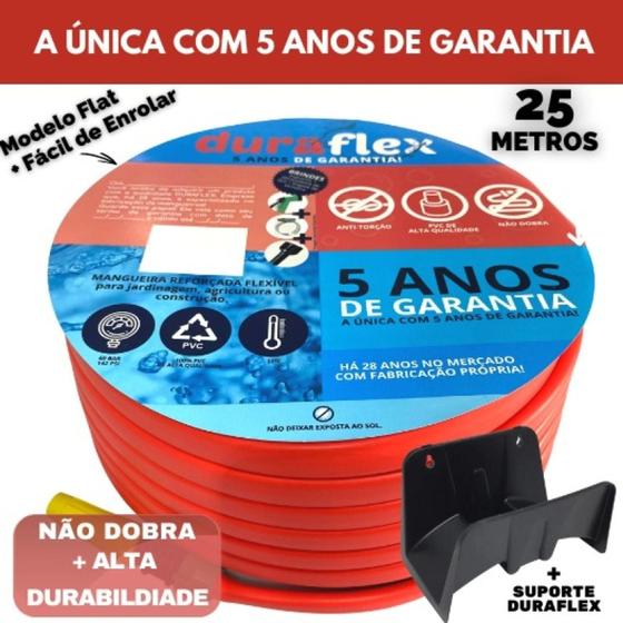 Imagem de Mangueira 25 Metro Laranja Chata + Suporte DuraFlex