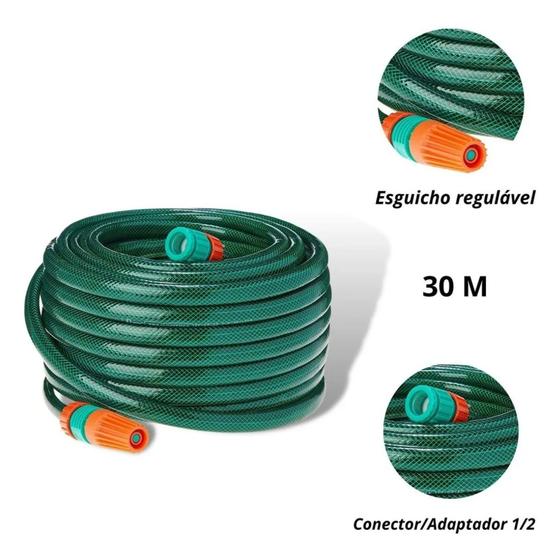 Mangueira 30 metros para jardim trançada e flexível Menor preço em Mangueira 30 metros para jardim trançada e flexível