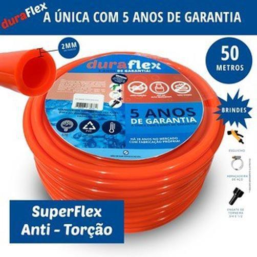Imagem de Mangueira 50 Metros Laranja Super Flexível - Kit Completo