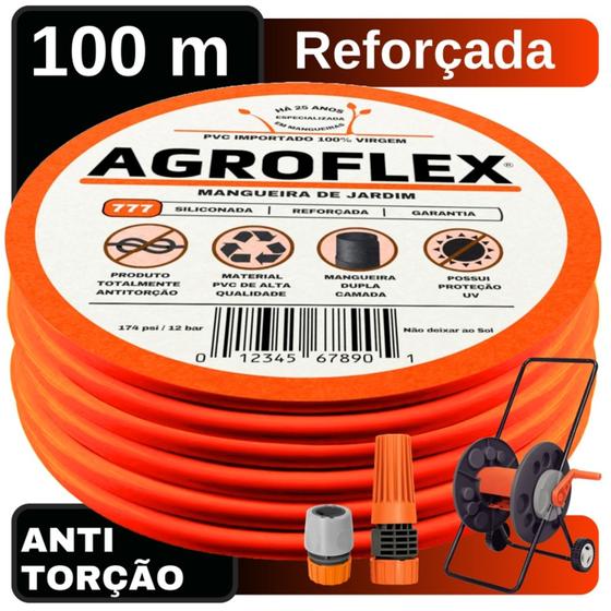 Imagem de Mangueira AgroFlex 100 Mt + Enrolador Tramontina