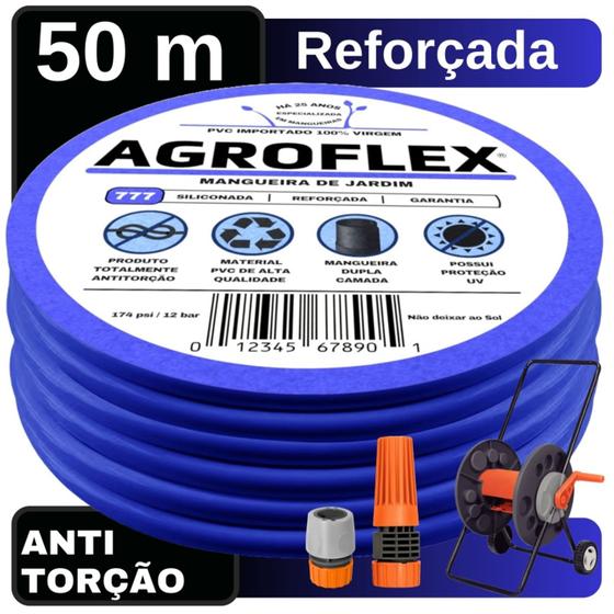 Imagem de Mangueira AgroFlex 50 M + Carrinho Tramontina