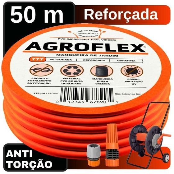 Imagem de Mangueira Agroflex 50 Metros + Enrolador Tramontina