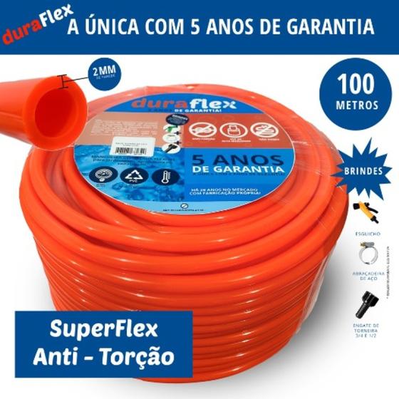 Imagem de Mangueira Anti-torção Siliconada Laranja 100mts Duraflex