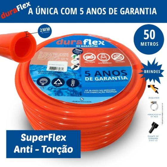 Imagem de Mangueira Anti-torção Siliconada Laranja 50 mts Duraflex